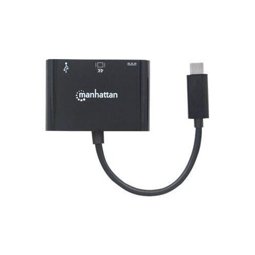 Manhattan USB-C Dock/Hub, Ports (x3): HDMI, USB-A and USB-C, 5 Gbps (USB 3.2 Gen1 aka USB 3.0) Produktbild Additional View 4 L