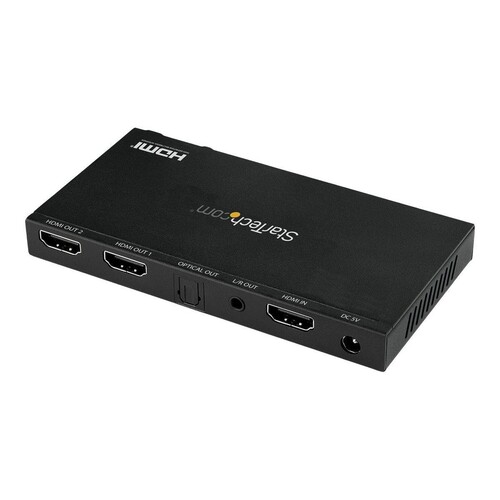 StarTech.com 2 Port HDMI Splitter (4K 60Hz, mit Scaler, HDCP 2.2, EDID Emulation, 7.1 Surround Sound Produktbild Additional View 1 L