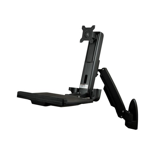 StarTech.com Wandmontage Sitz-/ Steh Workstation - 1 Monitor bis zu 24" - VESA - Höhenverstellbarer Produktbild Additional View 2 L
