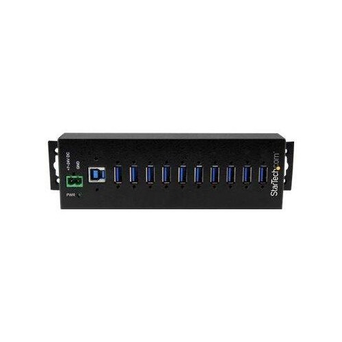 StarTech.com HB30A10AME USB 3.0 Hub (10-Port, Din-Rail,  Industrielle Anwendung, externes Netzteil, Produktbild Additional View 1 L