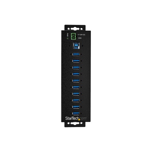 StarTech.com HB30A10AME USB 3.0 Hub (10-Port, Din-Rail,  Industrielle Anwendung, externes Netzteil, Produktbild Additional View 2 L