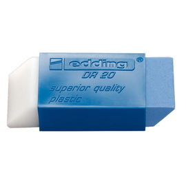 Radiergummi DR20 46x19,5x11,5mm weiß/blau Kunststoff Edding 4-DR20 Produktbild
