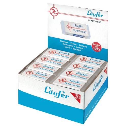 Radiergummi PLAST 46x20x9mm transparent Kunststoff Läufer 01400 Produktbild Additional View 1 L