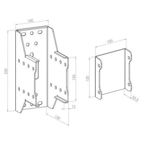 Hagor CPS - Back to Back Rail adapter for from wall installation Produktbild Additional View 1 L