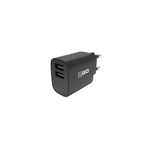 2GO Dual-USB Homecharger 2A - Netzteil - 2 A - 2 Ausgabeanschlussstellen (USB) Produktbild Front View L