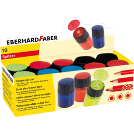 Doppelspitzer mit Behälter rund farbig sortiert Eberhard Faber 585134 Produktbild