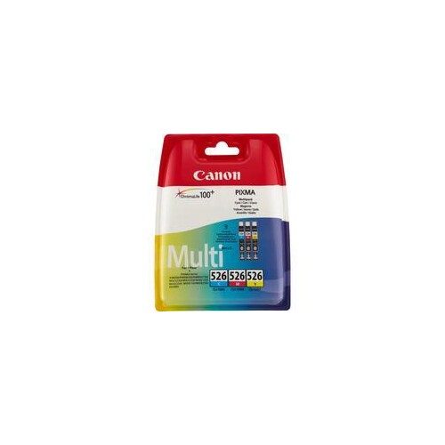 Canon CLI-526 C/M/Y Multi pack - 3er-Pack - Gelb, Cyan, Magenta Produktbild Front View L