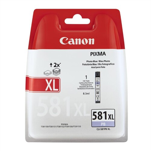 Tintenpatrone CLI-581PB XL für Pixma TR7500/TS6100 8,3ml FOTOblau Canon 2053C001 Produktbild Additional View 1 L