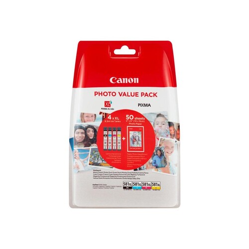 Canon CLI-581XL C/M/Y/BK Photo Value Pack - 4er-Pack Produktbild Front View L