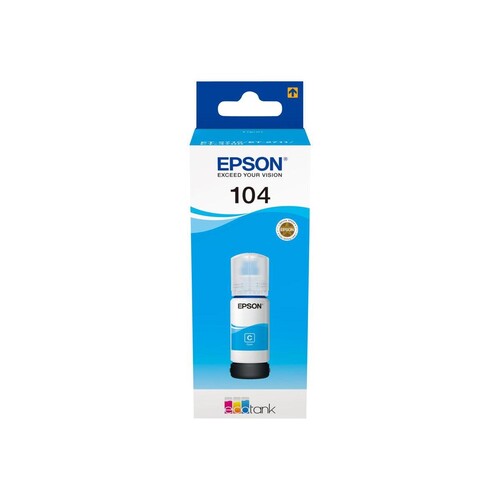 Tintenflasche 104 für Epson EcoTank ET-2710/2720/4700 65ml cyan Epson C13T00P240 Produktbild Front View L