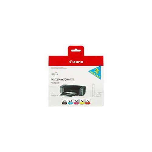 Canon PGI-72 MBK/C/M/Y/R Multipack - 5er-Pack Produktbild Front View L