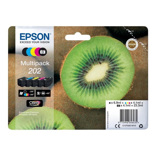 Epson Multipack 202 - 5er-Pack - Schwarz, Gelb, Cyan, Magenta, Photo schwarz Produktbild Additional View 1 L
