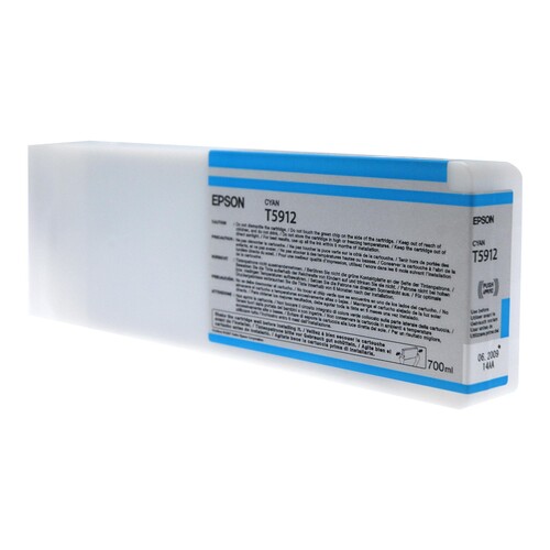 Epson T5912 - 700 ml - Cyan - Original - Tintenpatrone Produktbild Front View L