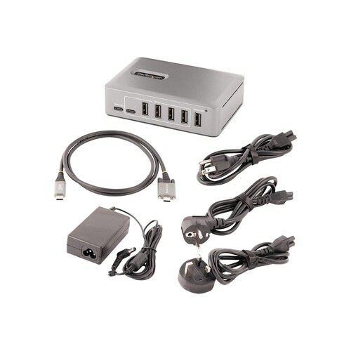 StarTech.com 10-Port USB-C Hub, 8x USB-A + 2x USB-C, Self-Powered w/ 65W Power Supply, USB 3.1 10Gbp Produktbild