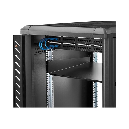 StarTech.com 2 HE 19 Fest montierbarer Fachboden für Server Rack/ Schrank bis 22 Kg - Fachboden für Produktbild Additional View 3 L