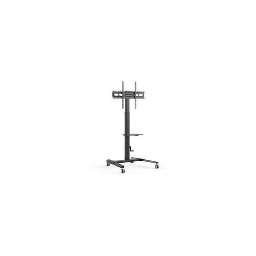 Techly Wagen - für LCD/LED-Display - Bodentrolley, mit Regal - Schwarz - Bildschirmgröße: 81.3-177.8 Produktbild Front View L