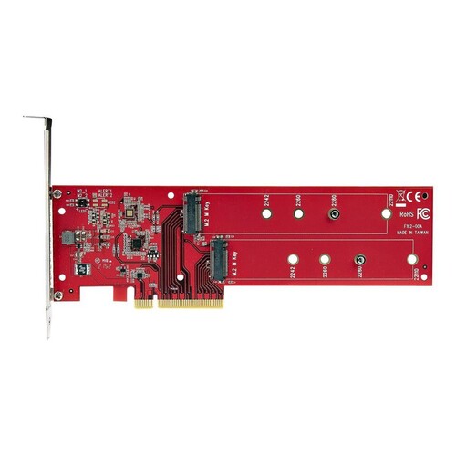 StarTech.com Dual M 2 PCIe AdapterKarte, PCIe x8/ x16 auf Dual AHCI oder NVMe M.2 SSDs, PCI Express Produktbild Additional View 4 L