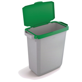 Abfalleimer DURABIN 60l Behälter grau + Klappdeckel grün Durable VEH2022010 52x61x49cm Produktbild