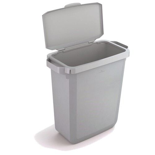 Abfalleimer DURABIN 60l Behälter grau + Klappdeckel grau Durable VEH2022012 52x61x49cm Produktbild Front View L
