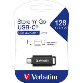 USB 3.2 Stick 128GB Retractable schwarz Verbatim 49459 Typ-C, (R) 100MB/s, (W) 20MB/s Produktbild