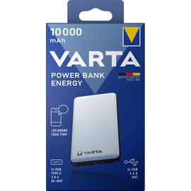 Akku Powerbank Energy 5V/10.000mAh weiss 2xUSB-A/Micro-B/-C VARTA 57976101111 + Micro-USB-Kabel Produktbild