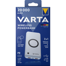 Akku Powerbank Wireless 3,7V/20.000mAh weiss Power Delivery VARTA 57909101111 2xUSB-A/1xUSB-C, QC 3.0 Produktbild