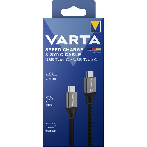 Ladekabel USB-C/USB-C 2.0m 100W, 10Gbit/s schwarz VARTA 57936101111 kaufen