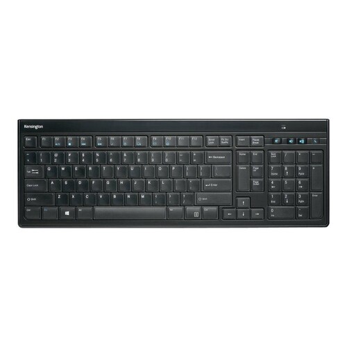 Tastatur Advance Fit kabellos flach schwarz Kensington K72344DE Produktbild