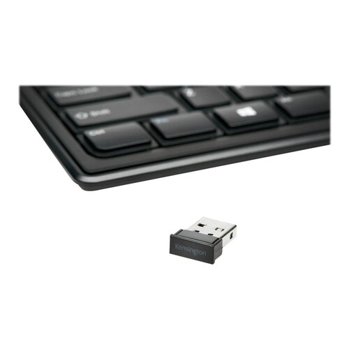 Tastatur Advance Fit kabellos flach schwarz Kensington K72344DE Produktbild Additional View 1 L