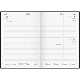 Buchkalender 2024 14,5x20,6cm 320 S. 1 Tag/1 Seite schwarz Glocken 5079562904 Produktbild