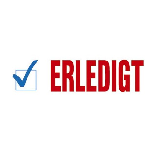 Textstempel Office Printy -Erledigt- selbstfärbend blau-rot Trodat 4912 Produktbild Additional View 1 L