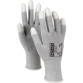 OX-ON Montagehandschuh Nylon-Carbon-Strick / Flexible Basic 1011 / Gr. 7 / grau-weiß Produktbild