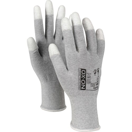 OX-ON Montagehandschuh Nylon-Carbon-Strick / Flexible Basic 1011 / Gr. 7 / grau-weiß Produktbild