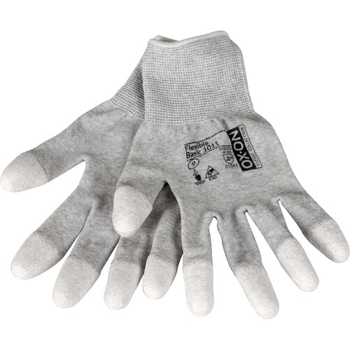 OX-ON Montagehandschuh Nylon-Carbon-Strick / Flexible Basic 1011 / Gr. 7 / grau-weiß Produktbild Additional View 4 L