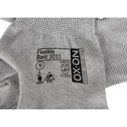 OX-ON Montagehandschuh Nylon-Carbon-Strick / Flexible Basic 1011 / Gr. 7 / grau-weiß Produktbild Additional View 5 L