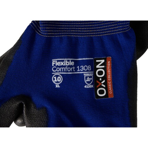 OX-ON Montagehandschuh / Nylon-Strick / Flexible Comfort 1308 / Gr. 7 / blau-schwarz Produktbild Additional View 7 L