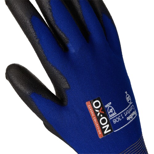 OX-ON Montagehandschuh / Nylon-Strick / Flexible Comfort 1308 / Gr. 7 / blau-schwarz Produktbild Additional View 5 L