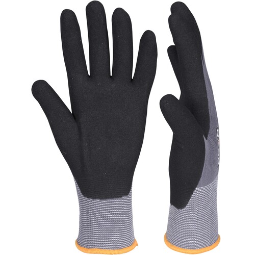 OX-ON Montagehandschuh Baumwoll-Strick / Flexible Supreme 1600 / Gr. 10  / grau-schwarz Produktbild Additional View 2 L