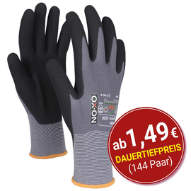 OX-ON Montagehandschuh Baumwoll-Strick / Flexible Supreme 1600 / Gr. 6  / grau-schwarz Produktbild