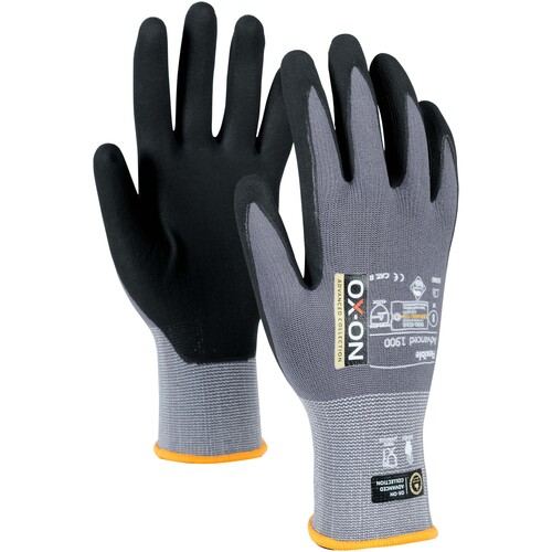 OX-ON Montagehandschuh  Nylon / Flexible Advanced 1900 / Gr. 7 / grau-schwarz Produktbild