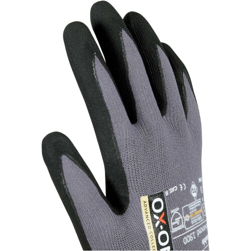 OX-ON Montagehandschuh  Nylon / Flexible Advanced 1900 / Gr. 7 / grau-schwarz Produktbild Additional View 5 L