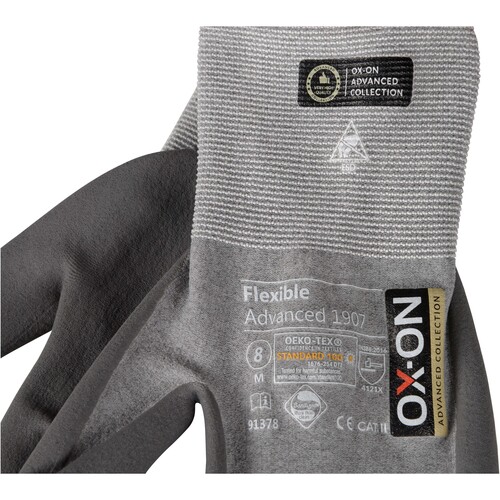 OX-ON Montagehandschuh  Nylon / Flexible Advanced 1907 / Gr. 10 / grau Produktbild Additional View 6 L