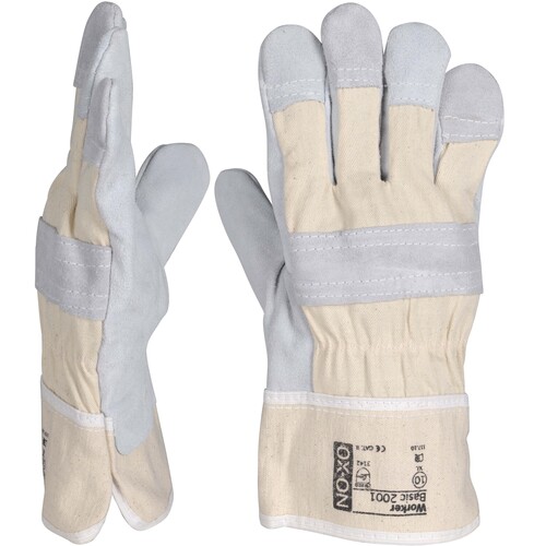 OX-ON Rindspaltleder-Handschuh / Worker Basic 2001 / Gr. 10 / weiß Produktbild Additional View 4 L