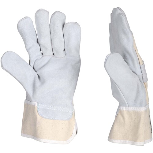 OX-ON Rindspaltleder-Handschuh / Worker Basic 2001 / Gr. 10 / weiß Produktbild Additional View 2 L