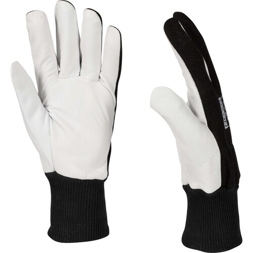 OX-ON Mechanikerhandschuh Leder / Worker Basic 2008 / Gr. 7 / schwarz-weiß Produktbild Additional View 2 L