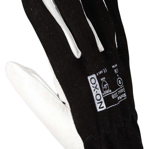 OX-ON Mechanikerhandschuh Leder / Worker Basic 2008 / Gr. 7 / schwarz-weiß Produktbild Additional View 4 L