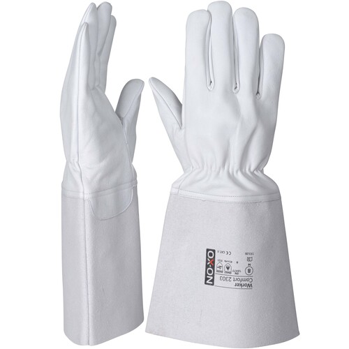 OX-ON Schweißerhandschuh  Leder / Worker Comfort 2303 / Gr. 8 / weiß Produktbild Additional View 6 L
