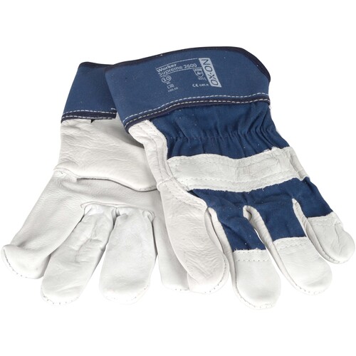 OX-ON Rindvollleder-Handschuh / Worker Supreme 2600 / Gr. 9 / weiß-blau Produktbild Additional View 3 L