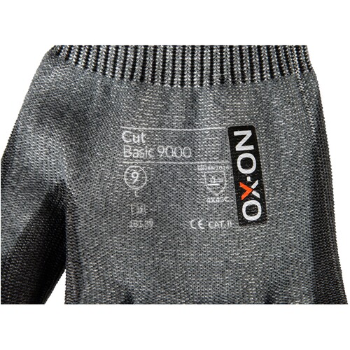 OX-ON Schnittschutzhandschuh  Nylon / Cut Basic 9000 / Gr. 8 / grau-schwarz Produktbild Additional View 7 L