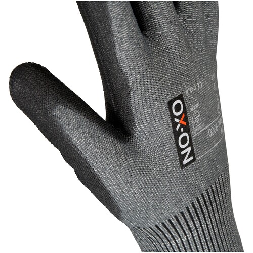 OX-ON Schnittschutzhandschuh  Nylon / Cut Basic 9000 / Gr. 8 / grau-schwarz Produktbild Additional View 6 L